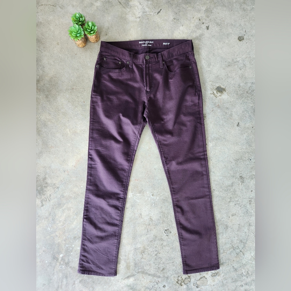 Banana Republic Slim Fit Traveler Pants 30x30 Maroon